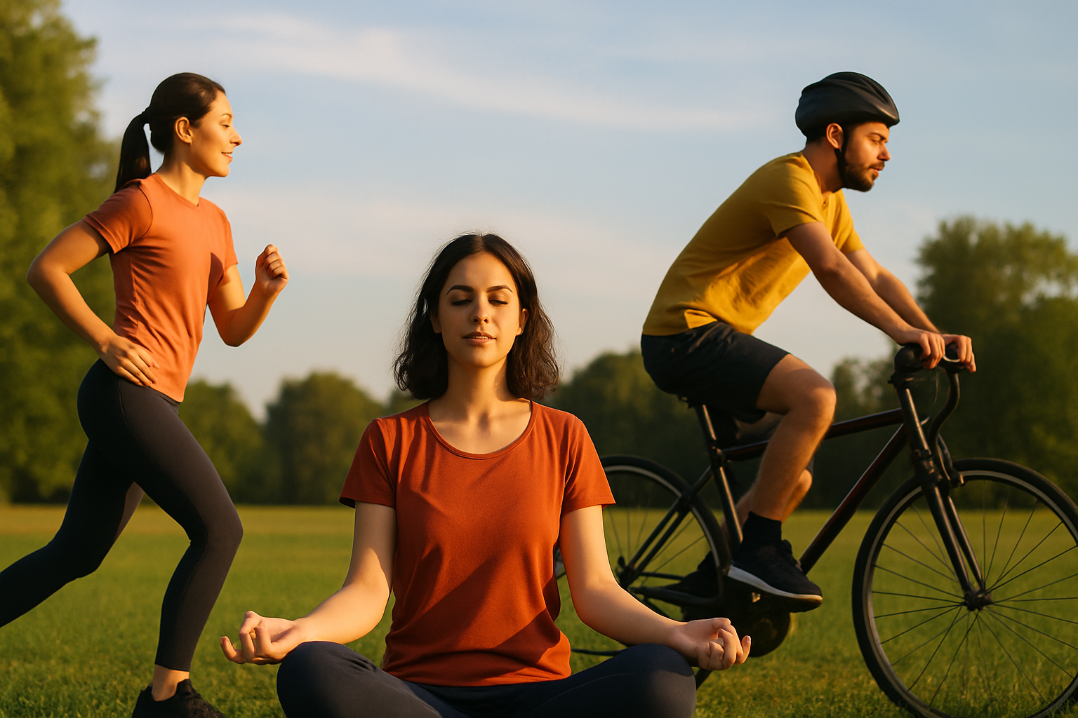Pessoa praticando exercício físico fora da academia, caminhando em meio à natureza, como alternativa saudável e consciente para o bem-estar corporal.