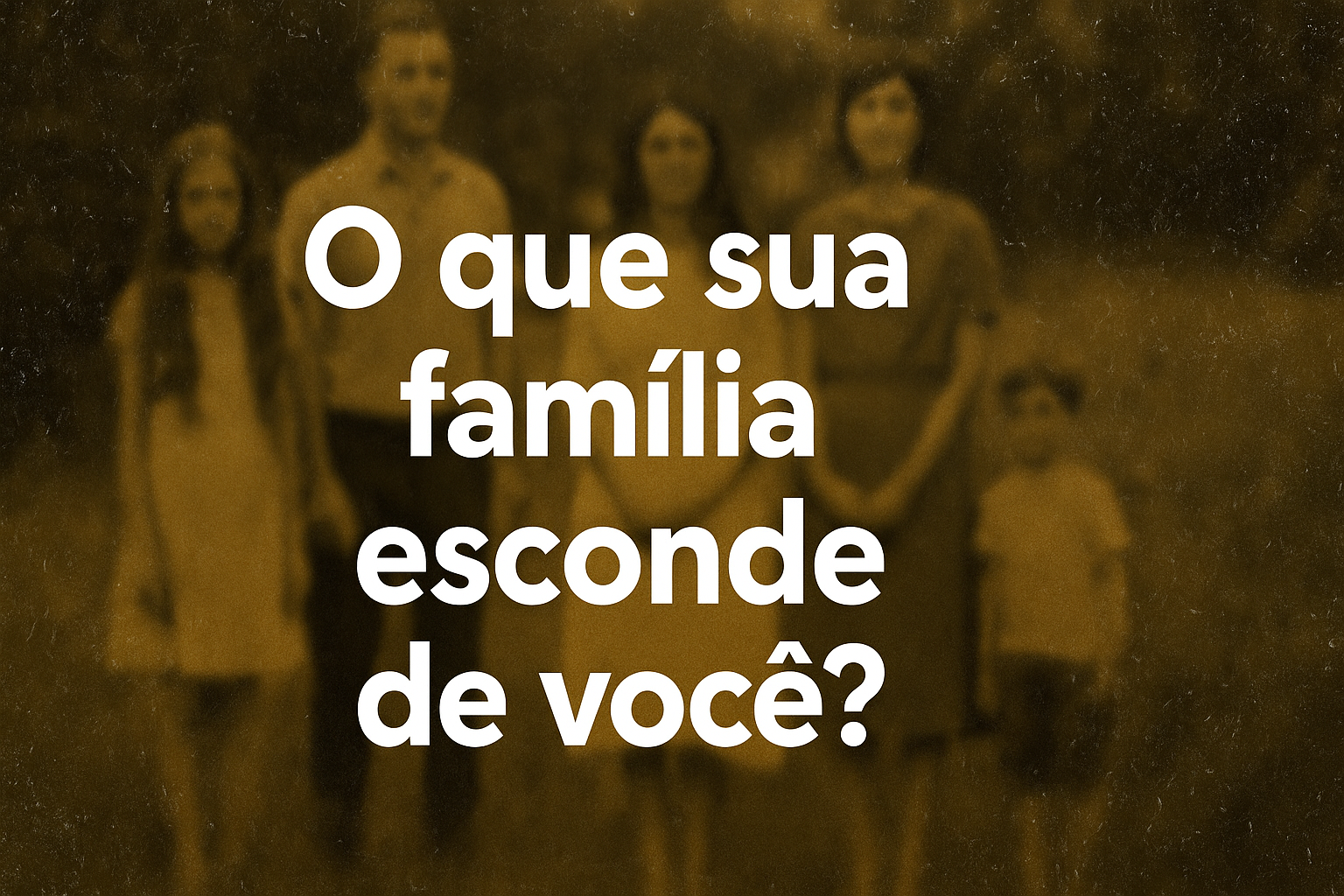 Imagem digital ilustrando o texto 'O que sua família esconde pode estar afetando sua vida'. Visual com elementos que representam a Constelação Familiar e Sistêmica, destacando os vínculos familiares e como eles impactam a vida pessoal.